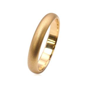 指輪 18金 イエローゴールド 甲丸リング 幅3.5mm つや消し加工 財務省造幣局検定マーク（ホールマーク）入り 地金リング マット加工