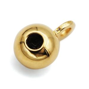 K18 チェーン用スライド玉 カン付 シリコン入 アクセサリーパーツ 丸