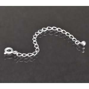 ネックレス用の延長アジャスター シルバー925 荒喜平（ボール） 幅2.7mm 長さ7cm｜鎖 銀 Silver アクセサリー レディース メンズ｜rubby