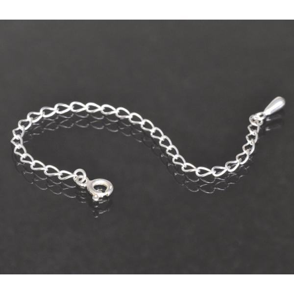 ネックレス用の延長アジャスター シルバー925 荒喜平（ティアドロップ） 幅2.7mm 長さ10cm...