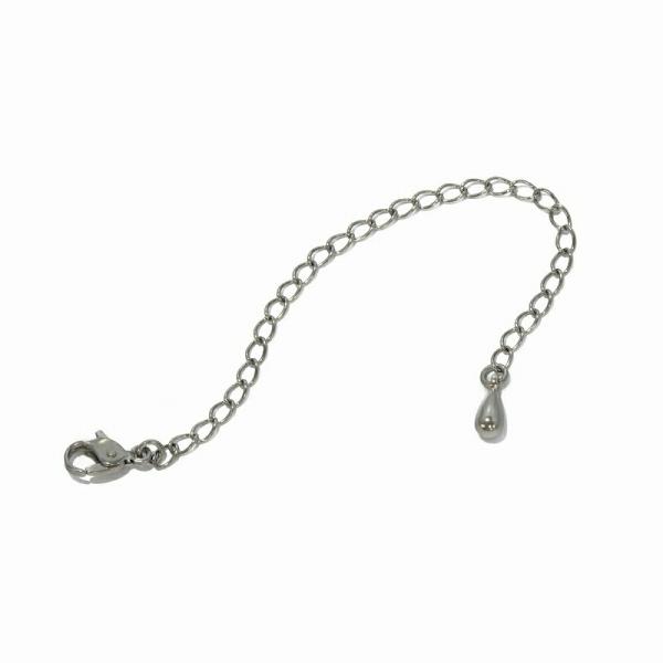 ネックレス用の延長アジャスター 純チタン 荒喜平（ティアドロップ） 幅2.5mm 長さ10cm｜鎖 ...