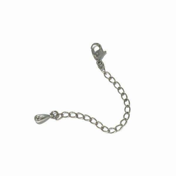 ネックレス用の延長アジャスター 純チタン 荒喜平（ティアドロップ） 幅2.5mm 長さ7cm｜鎖 チ...