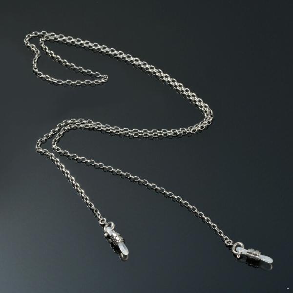 メガネチェーン 純チタン ロングロールチェーン 土管型 幅2.2mm 長さ70cm｜眼鏡 めがね用品...
