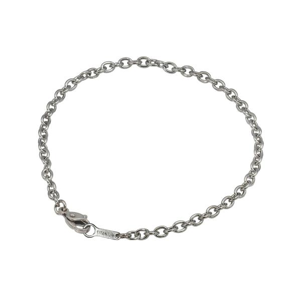 ブレスレット チェーン 純チタン 小豆チェーン 幅3.0mm 長さ18cm｜鎖 チタン アクセサリー...