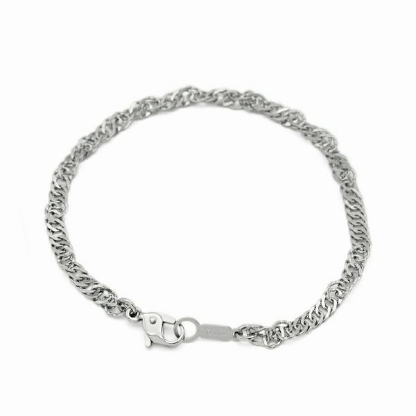 ブレスレット チェーン 純チタン スクリューチェーン 幅3.5mm 長さ17cm｜鎖 チタン アクセ...