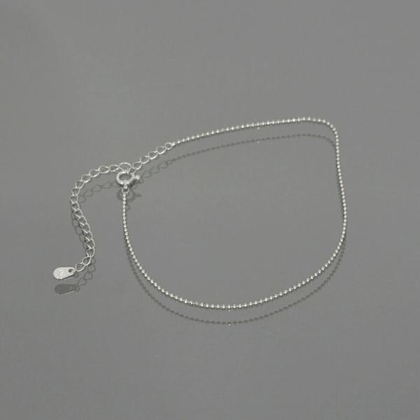 アンクレット チェーン PT850 プラチナ カットボールチェーン 幅1.0mm 長さ24cm｜鎖 ...