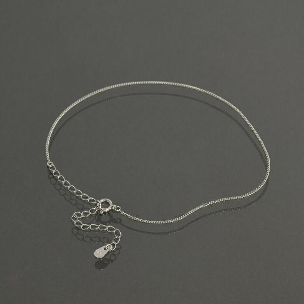 アンクレット チェーン PT850 プラチナ 2面カット喜平チェーン 幅0.8mm 長さ24cm｜鎖...