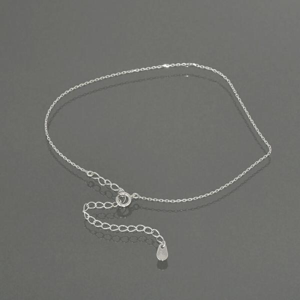 アンクレット チェーン PT850 プラチナ 4面カット小豆チェーン 幅0.8mm 長さ24cm｜鎖...