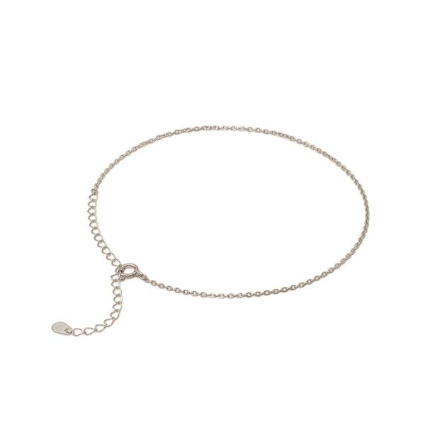 アンクレット チェーン PT850 プラチナ 小豆チェーン 幅1.3mm 長さ24cm｜鎖 850p...