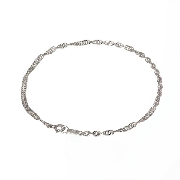 ブレスレット チェーン PT850 プラチナ スクリューチェーン 幅2.4mm｜鎖 850pt 貴金...