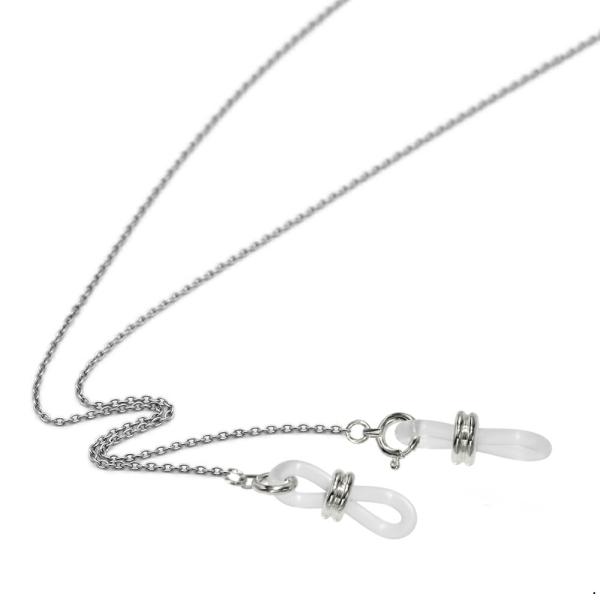 メガネチェーン PT850 プラチナ 小豆チェーン（Wドーナツ型） 幅1.0mm 長さ70cm 眼鏡...
