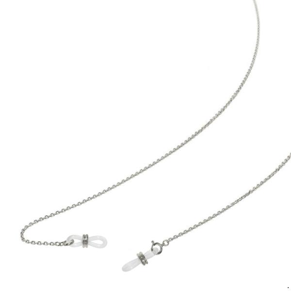 メガネチェーン PT850 プラチナ 4面カット小豆チェーン（Wドーナツ型） 幅1.2mm 長さ70...