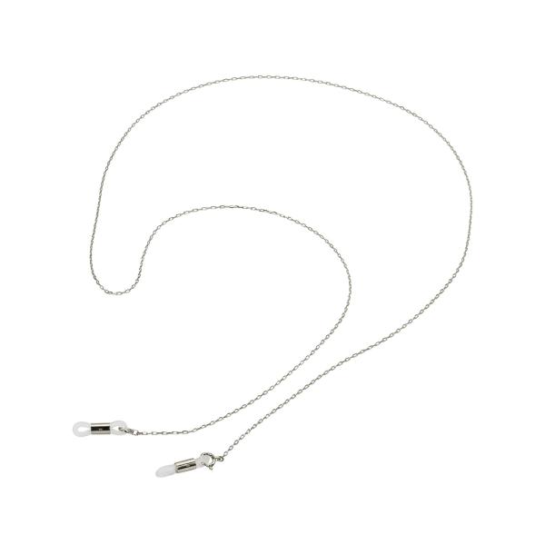 メガネチェーン PT850 プラチナ グリームカット入り4面カットロング小豆チェーン（筒型） 幅1....