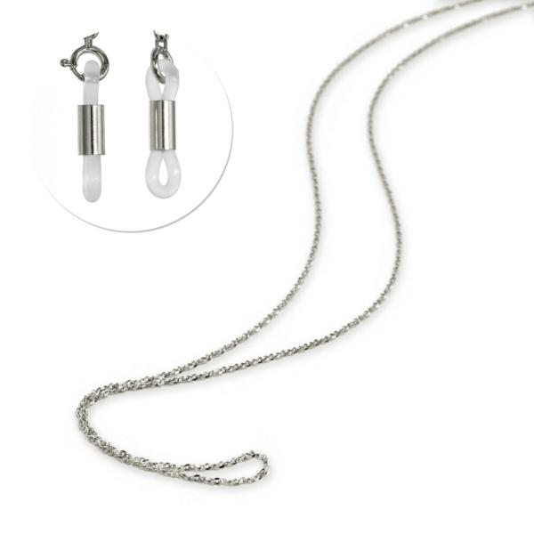 メガネチェーン PT850 プラチナ ミクスチェーン（筒型） 幅0.9mm 長さ70cm 眼鏡チェー...