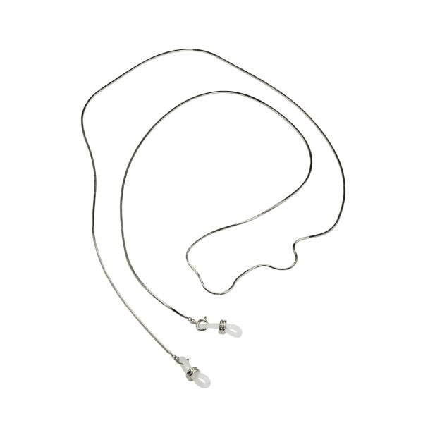 メガネチェーン PT850 プラチナ 8面カットスネークチェーン（Wドーナツ型） 幅0.9mm 長さ...