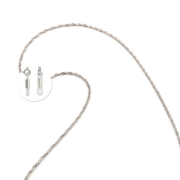 メガネチェーン PT850 プラチナ スクリューチェーン（筒型） 幅1.6mm 長さ70cm 眼鏡チ...