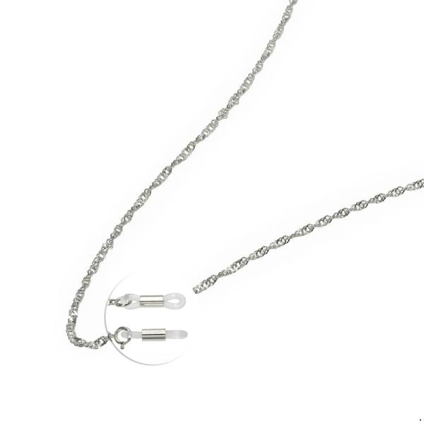 メガネチェーン PT850 プラチナ スクリューチェーン（筒型） 幅2.4mm 長さ70cm 眼鏡チ...