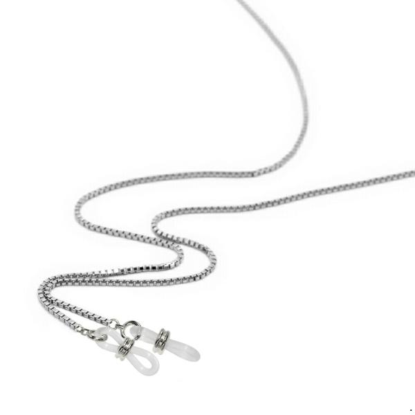 メガネチェーン PT850 プラチナ ベネチアンチェーン（Wドーナツ型） 幅0.8mm 長さ70cm...