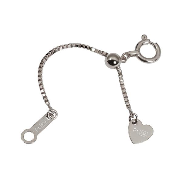 ネックレス用の延長アジャスター PT850 プラチナ スライド式（ハート） 幅0.8mm｜鎖 850...