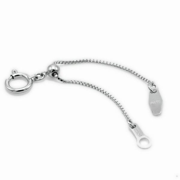 ネックレス用の延長アジャスター PT850 プラチナ スライド式（スリムなひし形） 幅0.8mm｜鎖...