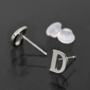 バラ売り/1個】 ピアス PT900 プラチナ B イニシャルのピアス