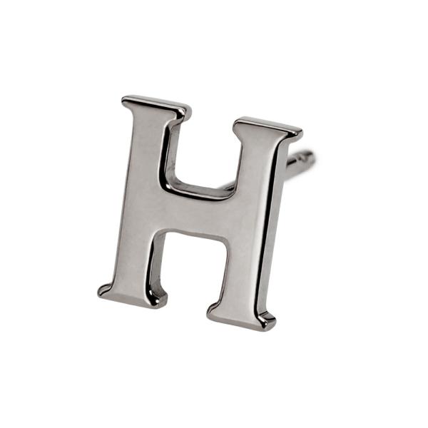 【バラ売り/1個】 ピアス PT900 プラチナ H イニシャルのピアス アルファベット 文字｜90...