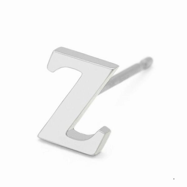 【バラ売り/1個】 ピアス PT900 プラチナ Z イニシャルのピアス アルファベット 文字｜90...