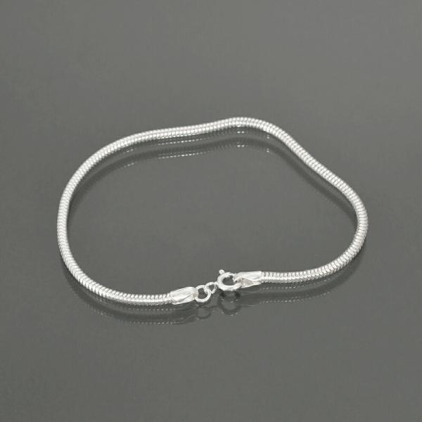ブレスレット チェーン シルバー925 スネークチェーン 幅2.4mm 長さ18cm｜鎖 銀 Sil...