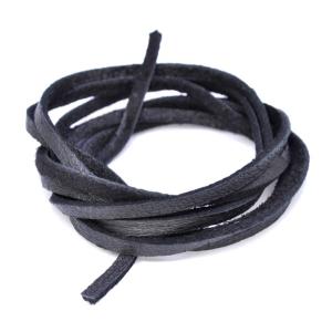 革紐 シカ紐 シルバー925 シルバービーズ付き鹿革ひも 平紐 幅3.0mm 長