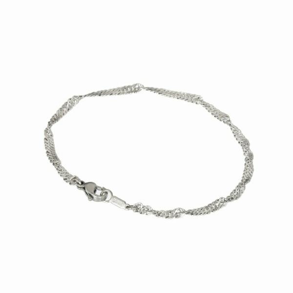 ブレスレット チェーン サージカルステンレス 316L スクリューチェーン 幅3.2mm 長さ21c...