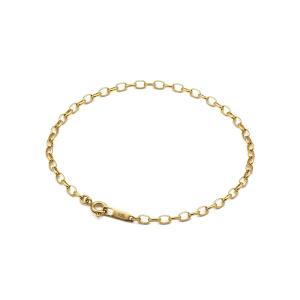 ブレスレット チェーン サージカルステンレス 316L 金色 オーバルロールチェーン 幅2.65mm 長さ15cm