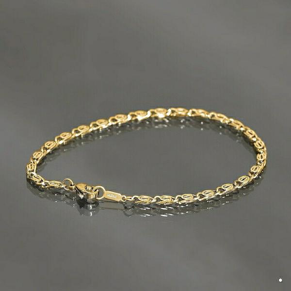 ブレスレット チェーン サージカルステンレス 316L 金色 角スクロールチェーン 幅3.2mm 長...