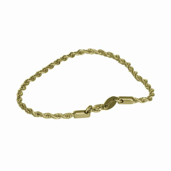 ブレスレット チェーン サージカルステンレス 316L 金色 フレンチロープチェーン 幅3.0mm ...