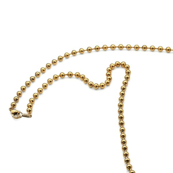 ネックレス チェーン サージカルステンレス 316L 金色 ボールチェーン 幅4.5mm 長さ45c...
