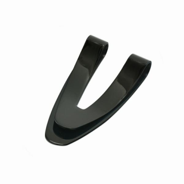 マネークリップ サージカルステンレス V字型マネークリップ 黒