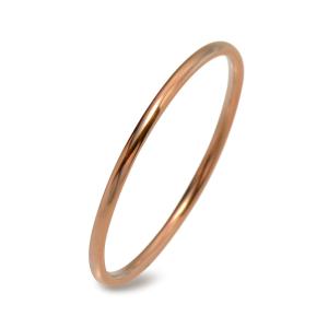 指輪 サージカルステンレス シンプルな甲丸リング 幅1.0mm ピンクゴールド｜レディース メンズ｜rubby