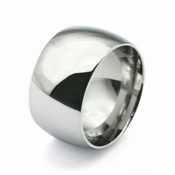 指輪 サージカルステンレス シンプルな甲丸リング 幅12.0mm 銀色