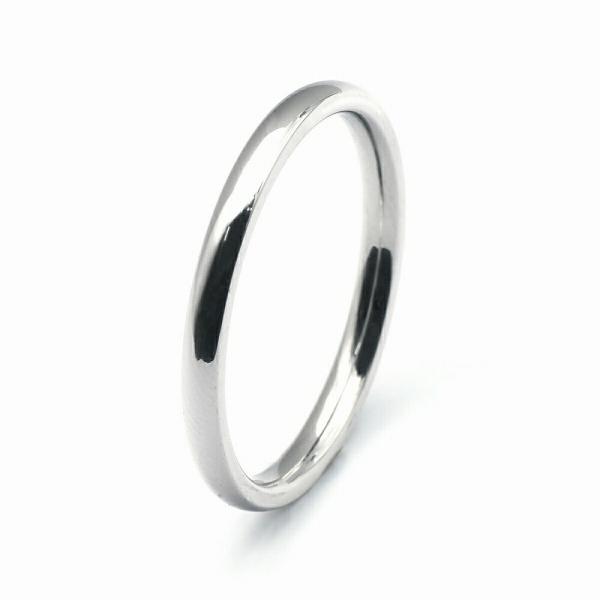 指輪 サージカルステンレス シンプルな甲丸リング 幅2.0mm 銀色