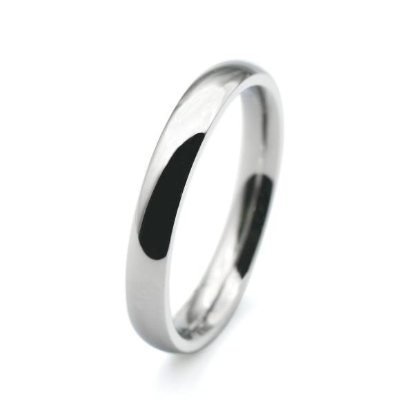 指輪 サージカルステンレス シンプルな甲丸リング 幅3.0mm 銀色