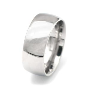 指輪 サージカルステンレス シンプルな甲丸リング 幅8.0mm 銀色｜rubby