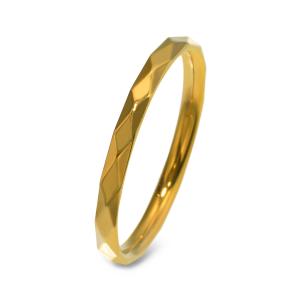 指輪 サージカルステンレス アーガイルカットリング 幅2.0mm 金色