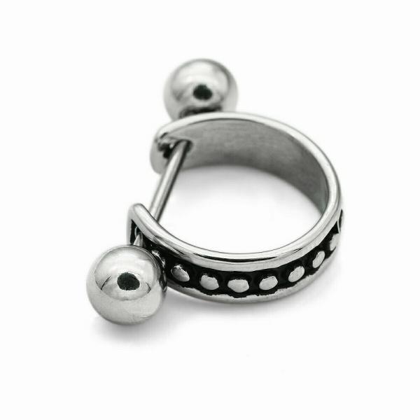 【バラ売り/1個】 ボディピアス サージカルステンレス ストレートバーベル センターにドットが並んだ...