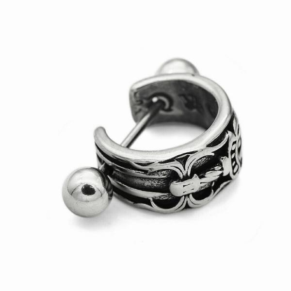 【バラ売り/1個】 ボディピアス サージカルステンレス ストレートバーベル 剣が彫り込まれたデザイン...