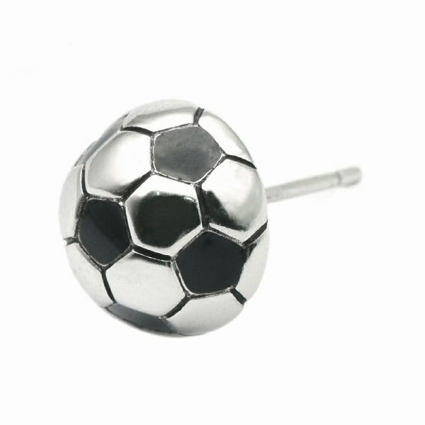 【バラ売り/1個】 ピアス シルバー925 サッカーボール 直径10.0mm｜銀 Silver アク...