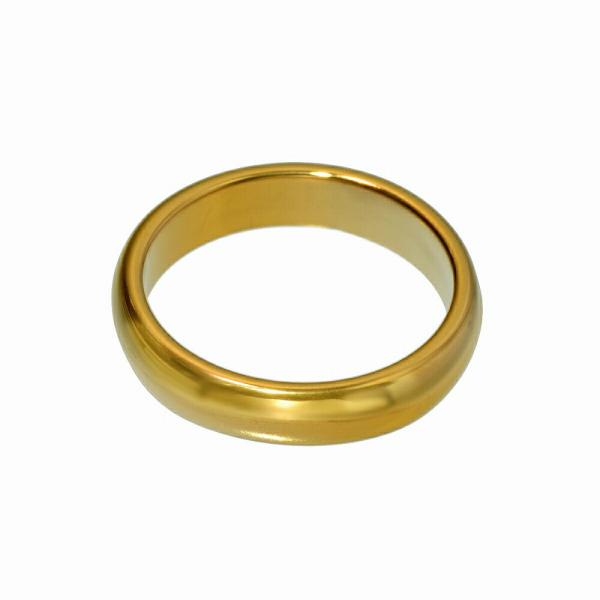 指輪 タングステン シンプルな甲丸リング 幅4.0mm 金色 ゴールド｜Tungsten アクセサリ...