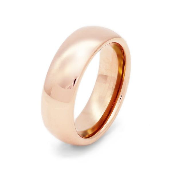 指輪 タングステン シンプルな甲丸リング 幅6.0mm ピンクゴールド｜Tungsten アクセサリ...