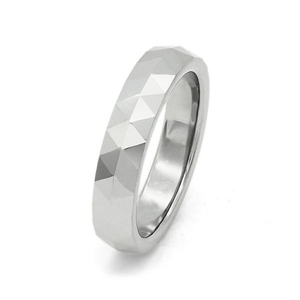 指輪 タングステン トライアングルリング 幅4.0mm 銀色 シルバー｜Tungsten アクセサリ...