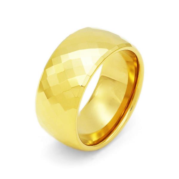 指輪 タングステン ミラーボールカットリング 幅8.0mm 金色 ゴールド｜Tungsten アクセ...