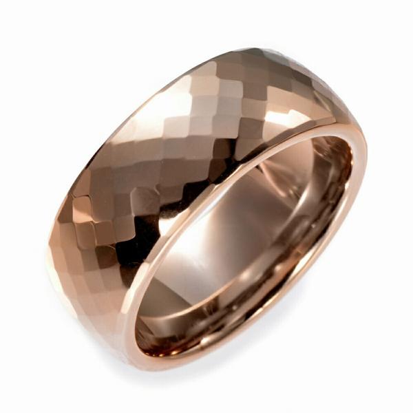 指輪 タングステン ミラーボールカットリング 幅8.0mm ピンクゴールド｜Tungsten アクセ...