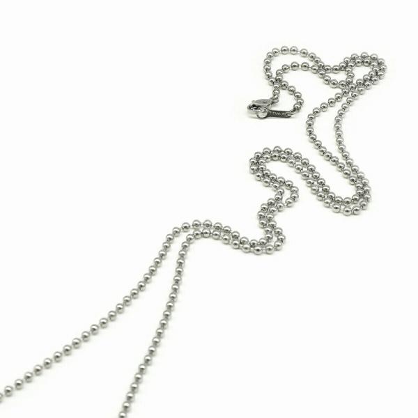 ネックレス チェーン 純チタン ボールチェーン 幅2.3mm 長さ50cm｜鎖 チタン アクセサリー...